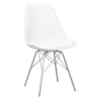 Designová židle MEHETUER s extra měkkým sedadlem, bílá ekokůže/bílý plast