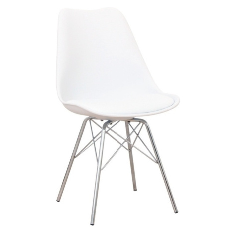 Designová židle MEHETUER s extra měkkým sedadlem, bílá ekokůže/bílý plast Tempo Kondela