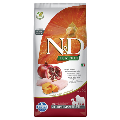 N&D Dog Adult Medium Maxi dýně, kuřecí maso a granátové jablíčko, 12 kg 2x12kg Farmina