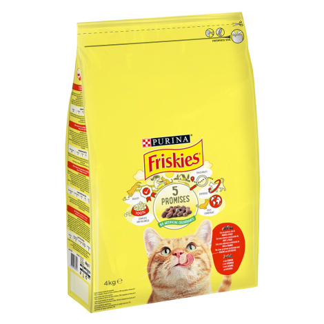 PURINA Friskies Cat s hovězím, kuřecím a zeleninou - 4 kg