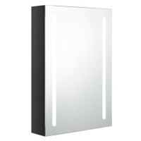 SHUMEE LED koupelnová skřínka se zrcadlem zářivě černá 50 × 13 × 70 cm