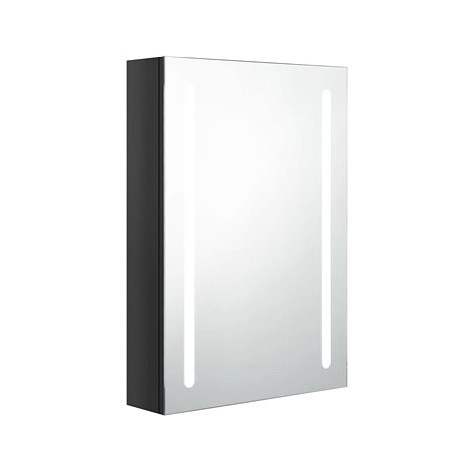 SHUMEE LED koupelnová skřínka se zrcadlem zářivě černá 50 × 13 × 70 cm