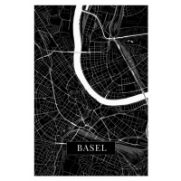 Mapa Basel black, (26.7 x 40 cm)
