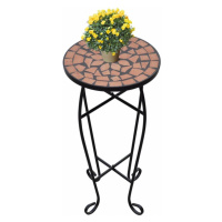 Mozaikový stolek na květiny keramika Dekorhome Černá,Mozaikový stolek na květiny keramika Dekorh