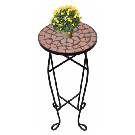 Mozaikový stolek na květiny keramika Dekorhome Černá,Mozaikový stolek na květiny keramika Dekorh vidaXL