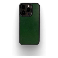 Lemory iPhone 15 Pro Max kožený kryt s podporou MagSafe tmavě zelený