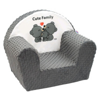 NEW BABY - Dětské křeslo z Minky Cute Family šedé