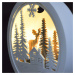 Solight LED dekorace závěsná, les a jelen, bílá a hnědá, 2x AAA 1V223-A