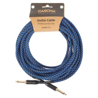 Cascha Professional Line Guitar Cable, Straight, Tweed Blue, 9 m