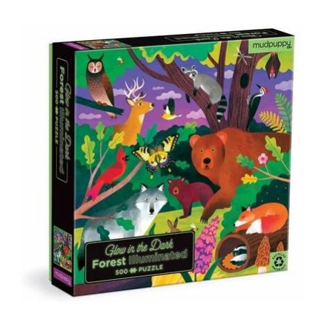 Mudpuppy Puzzle Lesní zvířátka -  svítí ve tmě 500 dílků