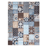 Koberec MIRO 51913.802 patchwork, modrý / hnědý