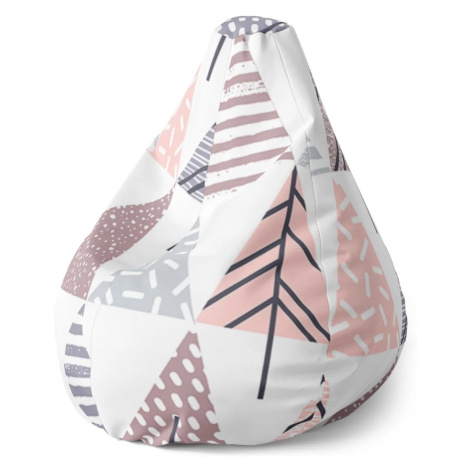 Sedací vak Pear Barevné stromky - 140 x 100 x 25 cm