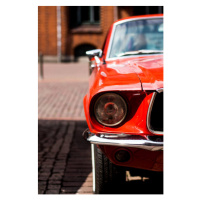 Ilustrace Closeup of a red classic mustang car, My pictures, 26.7 × 40 cm