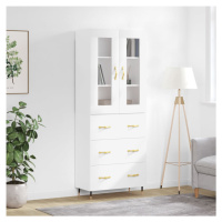 vidaXL Skříň highboard lesklá bílá 69,5 x 34 x 180 cm kompozitní dřevo