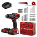 EINHELL TE-CD 18/40 Li-i +64 (2x2Ah) aku příklepová vrtačka + mobilní dílna (64 ks)