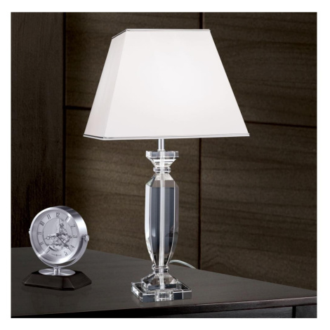 Orion LA 4-1207 - Křišťálová stolní lampa POKAL 1xE27/60W/230V bílá/čirá LA 4-1207 chrom