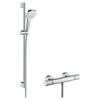 Sprchový systém Hansgrohe Raindance Select E na stěnu s termostatickou baterií bílá/chrom 270824