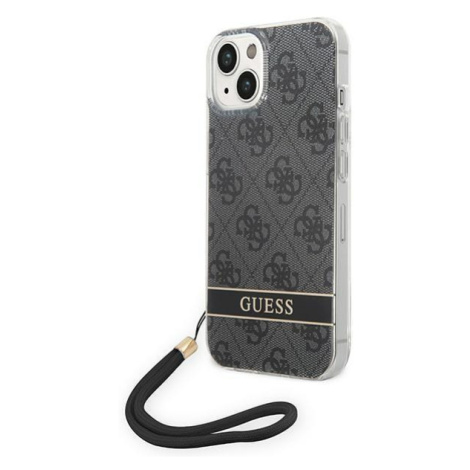 Guess GUOHCP14MH4STK hard silikonové pouzdro iPhone 14 PLUS 6.7" black 4G Print Strap