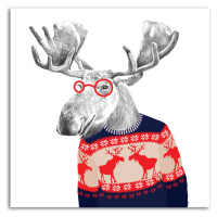 Obraz na plátně Obraz na plátně HIPSTER MR. ELK různé rozměry Ludesign ludesign obrazy: 70x70 cm