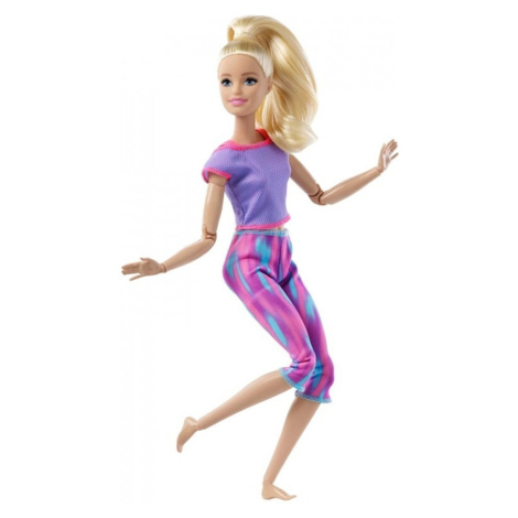 Barbie panenka v pohybu, blondýna v žíhaných legínách, mattel gxf04