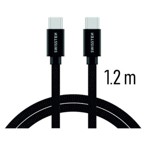 SWISSTEN TEXTILE USB-C / USB-C 1,2 M Černá