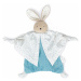 Textilní zajíček modrý Organic Cotton Doudou Rabbit Blue Kaloo na mazlení do postýlky 20 cm v dá