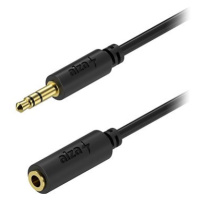AlzaPower Core Audio 3.5mm Jack (M) to 3.5mm Jack (F) 3m černý