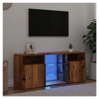 vidaXL TV stolek s LED old wood 120 x 30 x 50 cm kompozitní dřevo