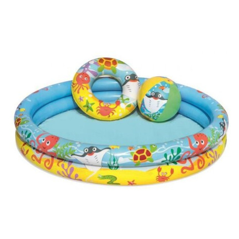 Nafukovací SET - bazén 112cm, plavací kruh 51cm, míč 41x15cm Bestway