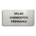 Accept Piktogram "SKLAD CHEMICKÝCH PŘÍPRAVKŮ" (160 × 80 mm) (stříbrná tabulka - černý tisk bez r