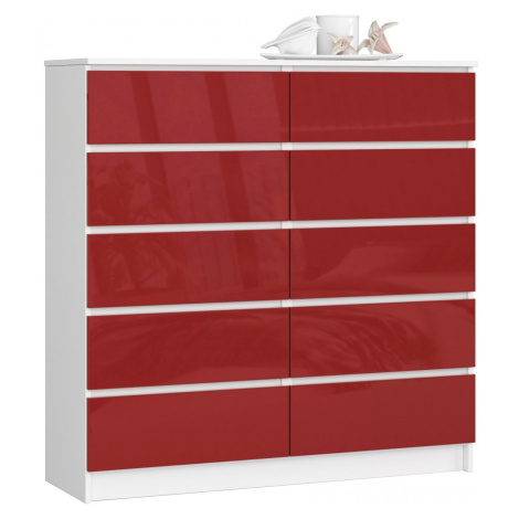 Ak furniture Komoda Kuba 120 cm bílá/červená