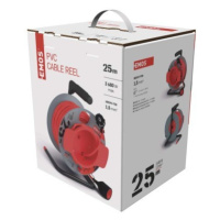 EMOS Prodlužovací kabel na bubnu s pohyblivým středem s 1 zásuvkou 1,5 mm² DULU 25 m červený