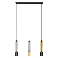 LED Lustr na lanku BARS 3xGU10/4,8W/230V černá/zlatá