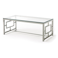 Estila Chromový designový konferenční stolek Adorno ze skla a kovu 120cm