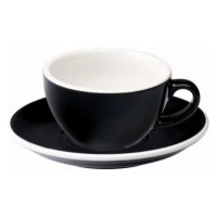 Loveramics Egg - Flat White 150 ml Cup and Saucer - Black