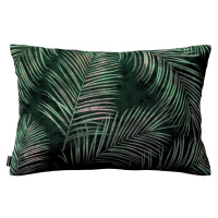 Dekoria Kinga - potah na polštář jednoduchý obdélníkový, stylizované palmové listy na zeleném po