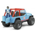 BRUDER 02541 Jeep WRANGLER Cross Country modrý s figurkou jezdce
