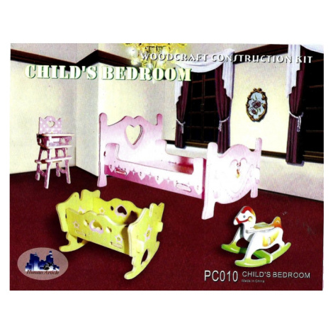 Dřevěná skládačka - Dětský pokoj barevný PC010