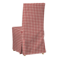Dekoria Potah na židli IKEA  Henriksdal, dlouhý, červeno - bílá střední kostka, židle Henriksdal