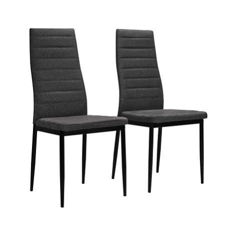 Jídelní židle 2 ks tmavě šedé textil SHUMEE