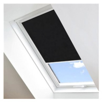 FOA Roleta Látková na střešní okna, temně černá, LM 069, bílý profil, š 61,3 cm, v 79,3 cm