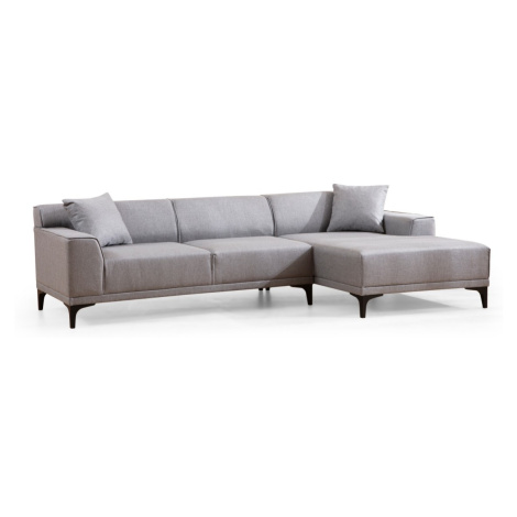 Hanah Home Rohová sedací souprava Petra 250 cm světle šedá pravá