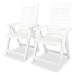 Polohovatelné zahradní židle 2 ks plastové bílé 43895