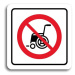 Accept Piktogram "zákaz vjezdu s invalidním vozíkem" (80 × 80 mm) (bílá tabulka - barevný tisk)