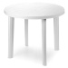 Zahradní kulatý stolek DON — bílá, plast, 90 cm