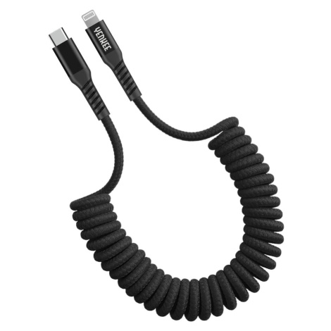 YENKEE kabel YCU 503 BK USB-C - Lightning, MFi, 12W, kroucený, opletený, černá - 35056658