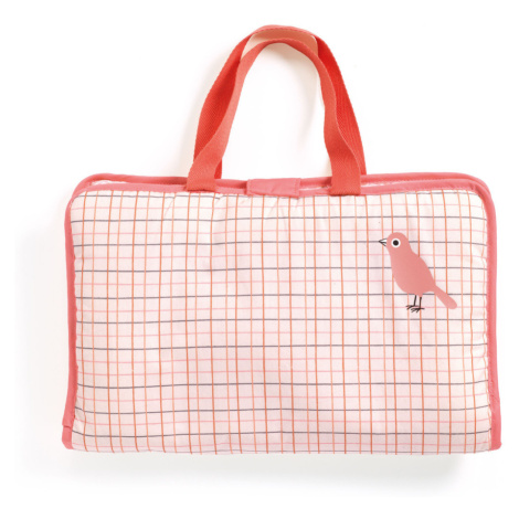 Pomea - přebalovací taška pro panenky - růžová s ptáčkem DJECO