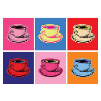 Ilustrace Set Coffee Mug Vector Illustration Pop Art Style, vasya_, 40 × 26.7 cm