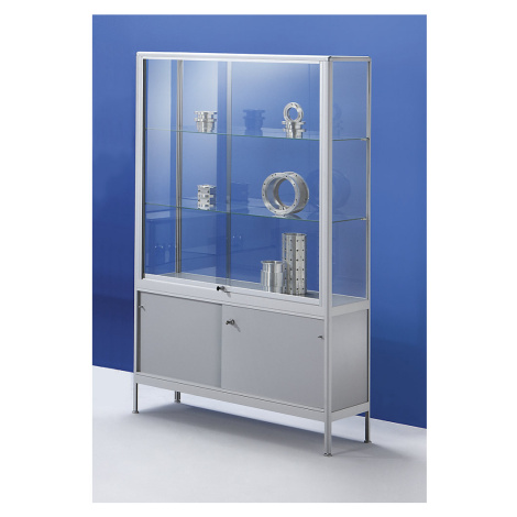 eurokraft pro Vitrína, provedení vitrína s ukládacími boxy, šířka 1000 mm, 2 otočné dveře