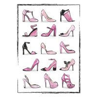 Ilustrace Pink Shoes, Martina Pavlova, 30x40 cm